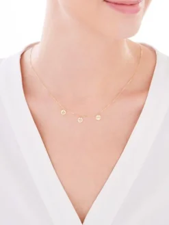 Złoty naszyjnik, ankier - nieskończoność, serce, gwiazda, koła