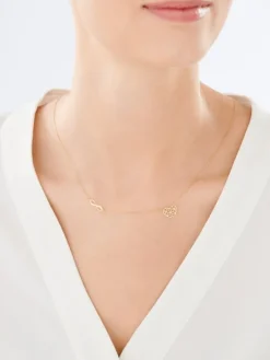 Złoty naszyjnik, ankier - nieskończoność, serce