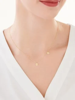 Złoty naszyjnik, ankier - nieskończonosć, serce