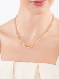 Złoty naszyjnik, ankier - paper clip