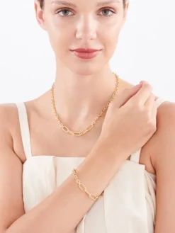 Złoty naszyjnik, ankier - paper clip