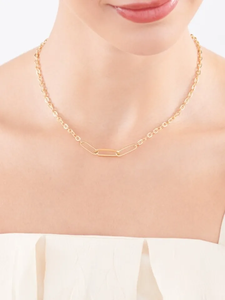 Złoty naszyjnik, ankier - paper clip