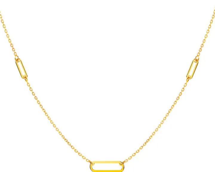 Złoty naszyjnik, ankier - paper clip