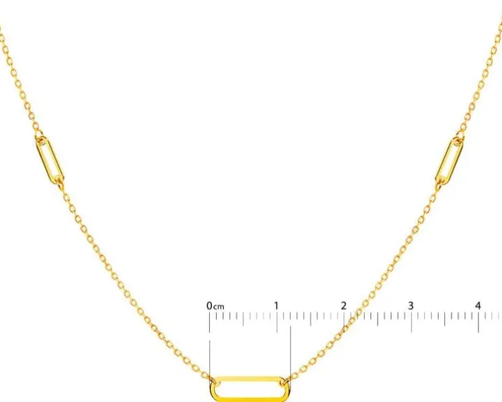 Złoty naszyjnik, ankier - paper clip