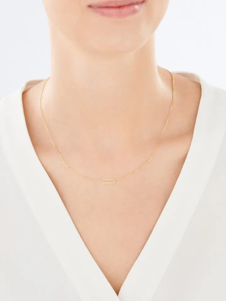 Złoty naszyjnik, ankier - paper clip