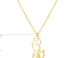 Złoty naszyjnik, ankier - piesek, pudelek