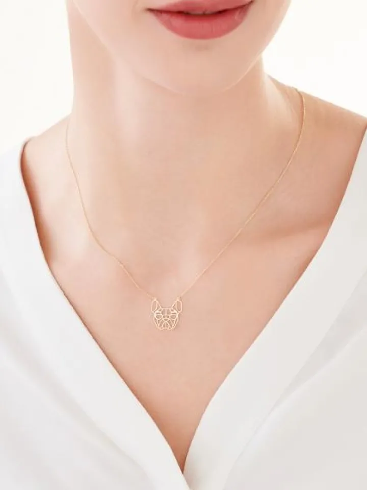 Złoty naszyjnik, ankier - piesek