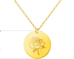 Złoty naszyjnik, ankier - róża