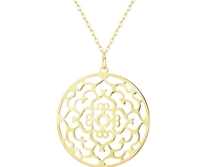 Złoty naszyjnik, ankier - rozeta