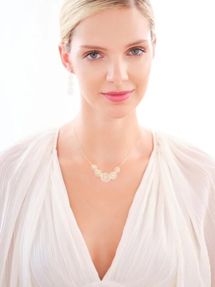 Złoty naszyjnik, ankier - rozety