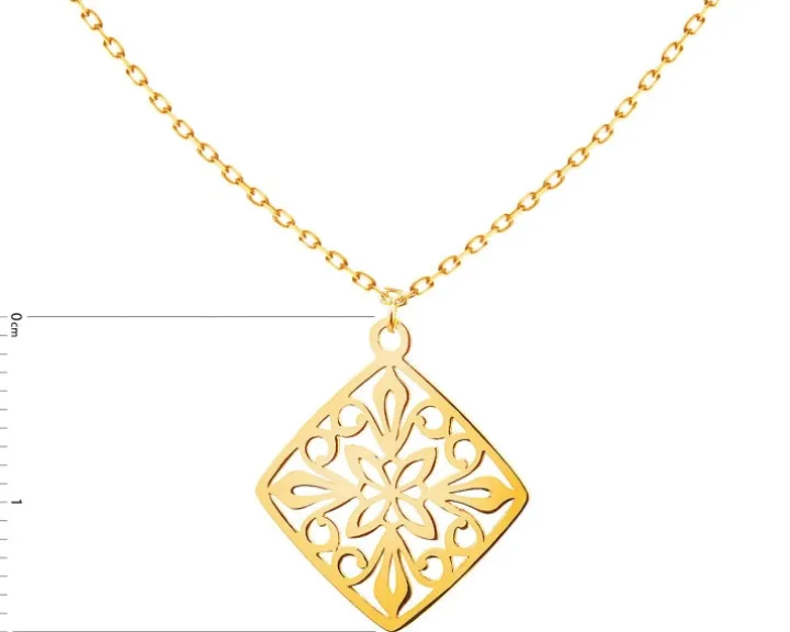 Złoty naszyjnik, ankier - rozeta