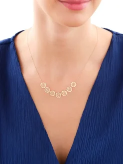 Złoty naszyjnik, ankier - rozety