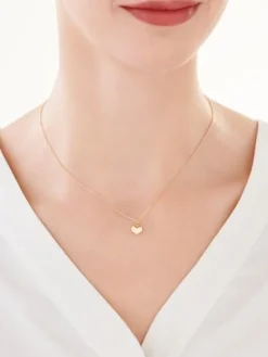 Złoty naszyjnik, ankier - serce