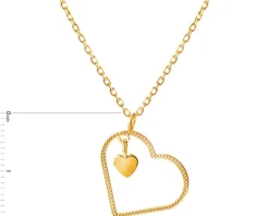 Złoty naszyjnik, ankier - serca