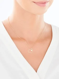 Złoty naszyjnik, ankier - serca