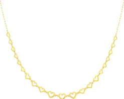 Złoty naszyjnik, ankier - serca