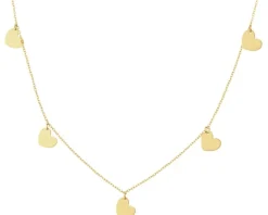 Złoty naszyjnik, ankier - serca