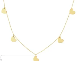 Złoty naszyjnik, ankier - serca