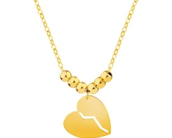 Złoty naszyjnik, ankier - serce