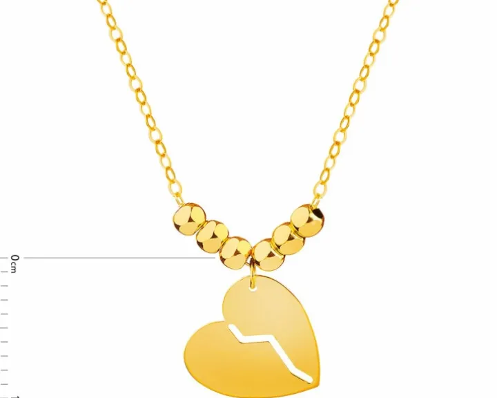 Złoty naszyjnik, ankier - serce