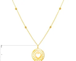 Złoty naszyjnik, ankier - serce