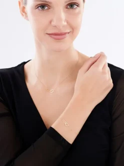 Złoty naszyjnik, ankier - serce