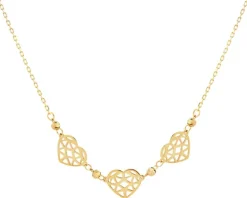 Złoty naszyjnik, ankier - serca