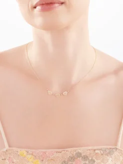 Złoty naszyjnik, ankier - serca