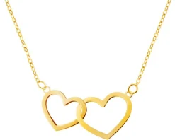 Złoty naszyjnik, ankier - serca