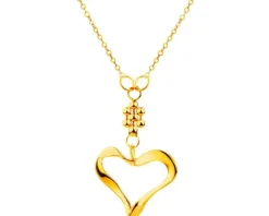 Złoty naszyjnik, ankier - serce