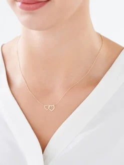 Złoty naszyjnik, ankier - serca