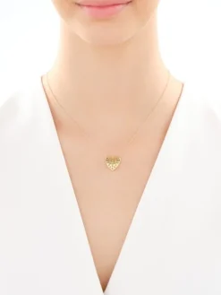 Złoty naszyjnik, ankier - serce