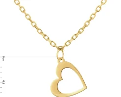 Złoty naszyjnik, ankier - serce