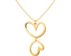 Złoty naszyjnik, ankier - serca