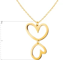 Złoty naszyjnik, ankier - serca