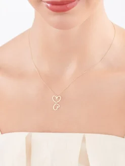 Złoty naszyjnik, ankier - serca