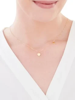 Złoty naszyjnik, ankier - serca