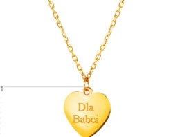Złoty naszyjnik, ankier - serce, Dla Babci
