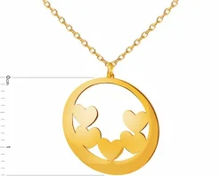 Złoty naszyjnik, ankier - serca