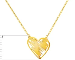 Złoty naszyjnik, ankier - serce