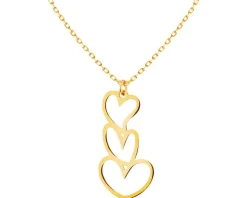 Złoty naszyjnik, ankier - serca