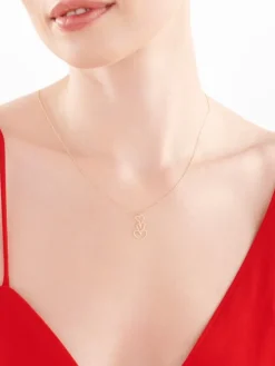 Złoty naszyjnik, ankier - serca