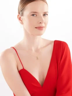 Złoty naszyjnik, ankier - serca