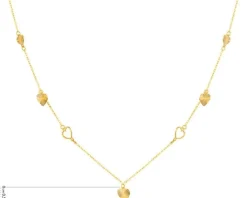 Złoty naszyjnik, ankier - serca