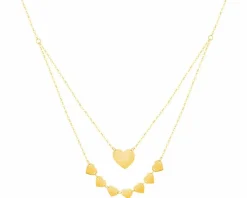 Złoty naszyjnik, ankier - serca