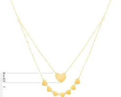 Złoty naszyjnik, ankier - serca