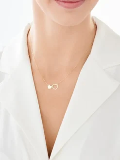 Złoty naszyjnik, ankier - serca