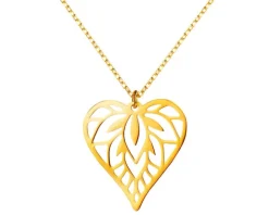 Złoty naszyjnik, ankier - serce