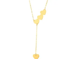 Złoty naszyjnik, ankier - serca