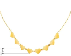 Złoty naszyjnik, ankier - serca